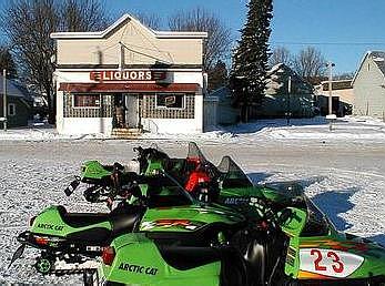 Snowmobiles Parked