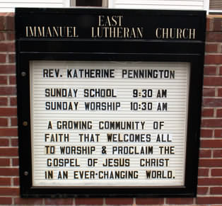 East Immanuel Sign