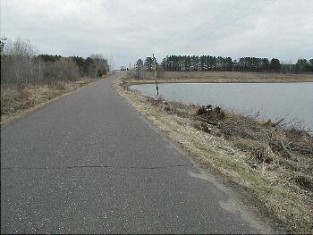 The road east of the Deer Park school building is not flooded.